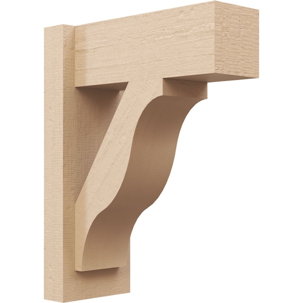 Ekena Millwork 6-in W x 14-in D x 18-in H Funston Block Rough Cedar Woodgrain TimberThane Outlooker, Primed Tan - OUTUR060X14X18FST44RCPR