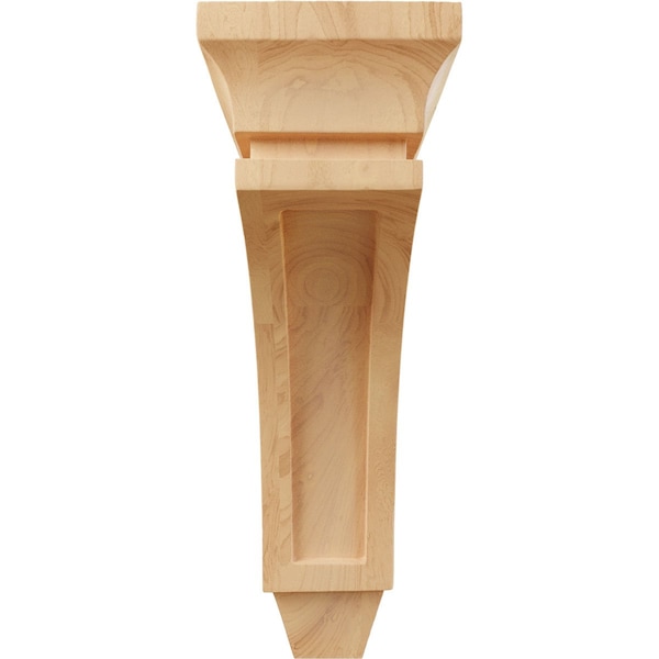 Ekena Millwork 3 3/8"W x 6 3/4"D x 10"H Small Lucan Wood Corbel, Red Oak - CORW03X07X10LURO
