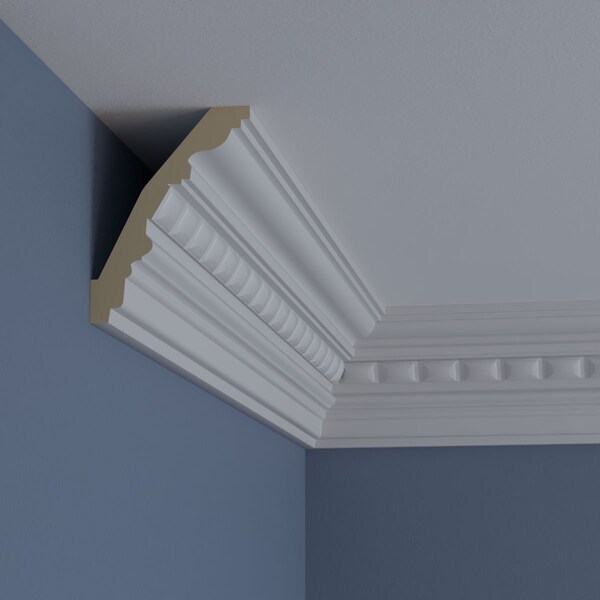 Ekena Millwork 5 3/8"H x 4"P x 6 3/4"F x 94 1/2"L Blackthorn Crown Moulding - MLD05X04X07BL