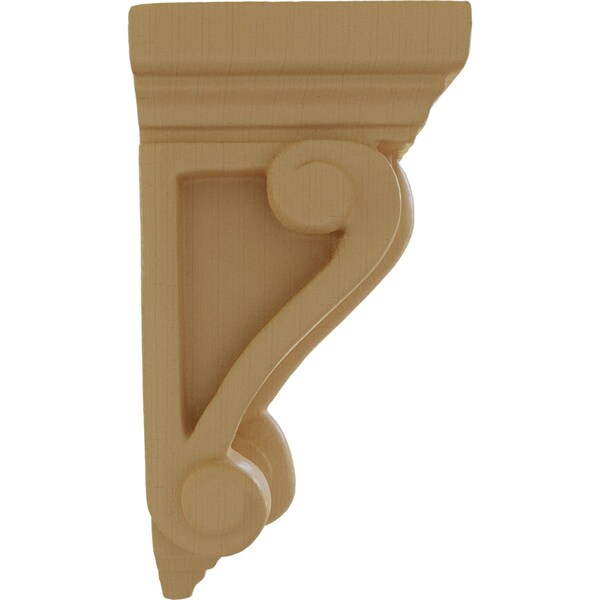 Ekena Millwork 5 1/4"W x 5 1/4"D x 9 1/2"H Devon Traditional Wood Corbel, Maple - CORW05X05X09DEMA