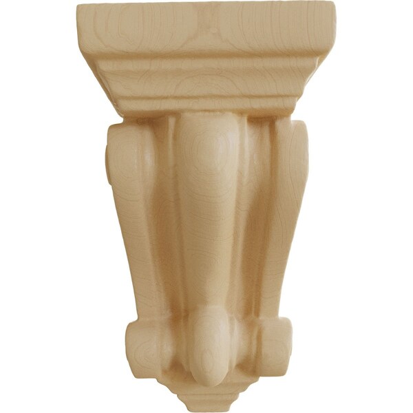 Ekena Millwork 5 1/4"W x 5 1/4"D x 9 1/2"H Devon Traditional Wood Corbel, Maple - CORW05X05X09DEMA