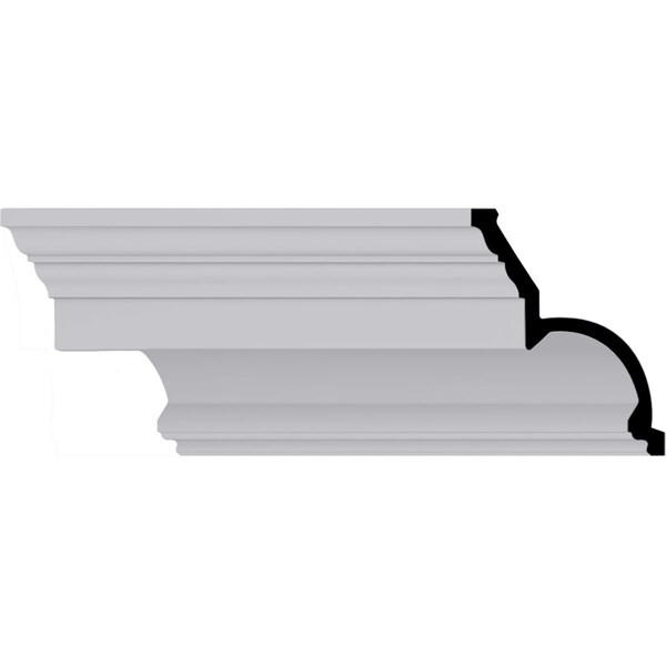 Ekena Millwork 8 1/4"H x 6 5/8"P x 10 5/8"F x 94 1/2"L, Foster Traditional Crown Moulding - MLD08X06X10FO