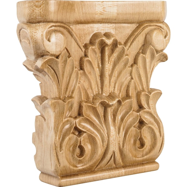 Hardware Resources 6" Wx1-1/4"Dx6"H Oak Acanthus Capital - CAP3OK