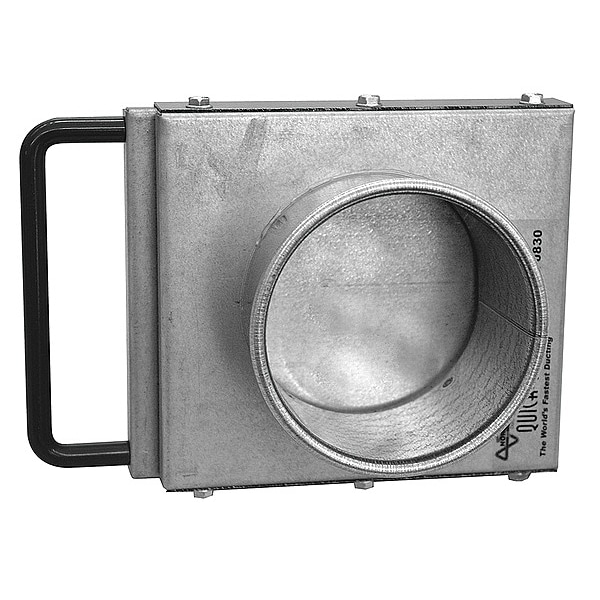 Nordfab Round Blast Gate, Galvanized Steel, 22 GA, 8 in W, 5 in L, 11.12" H - 8010004637