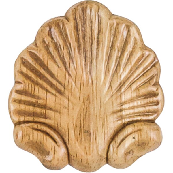 Hardware Resources 2-1/2" Wx5/16"Dx2-3/4"H Pressed Rubberwood Shell Appliqué - PAPL-06RW