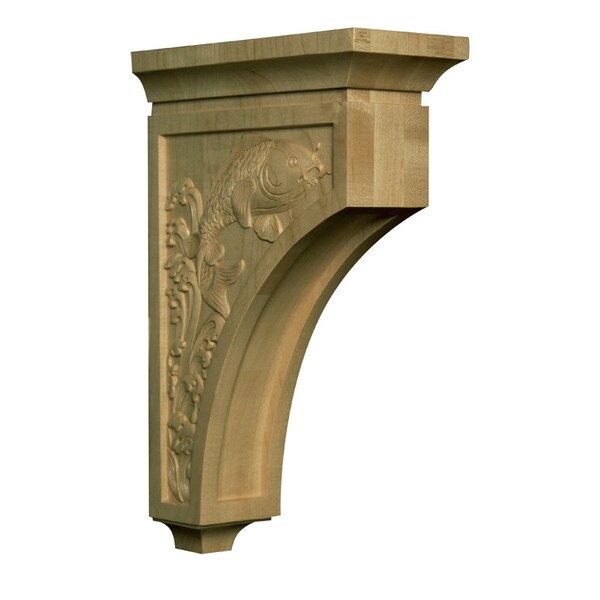 Osborne Wood Products 12 1/4 x 3 1/2 x 8 Koi Legend Corbel in Hard Maple - 81108HM