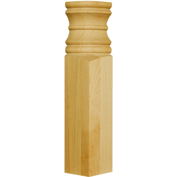 Osborne Wood Products 10 x 2 5/8 x 1 3/4 Corner Plinth with Mod. Spool in Hard Maple - 6992HM