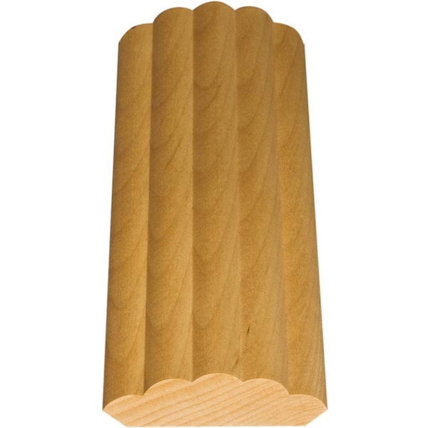 Osborne Wood Products 96 x 2 1/2 x 3/4 Reeded Cabinet Corner Molding in Red Oak - 6985.96O