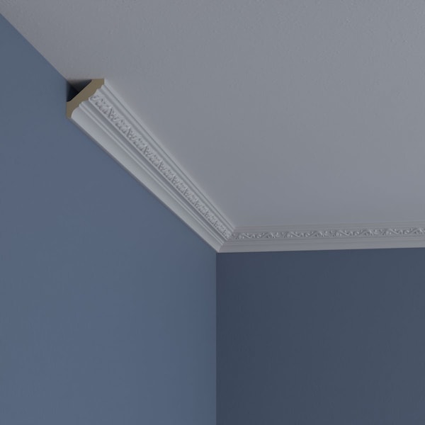 Ekena Millwork 1 3/8"H x 1 3/8"P x 2"F x 94 1/2"L Caputo Crown Moulding - MLD01X01X02CA