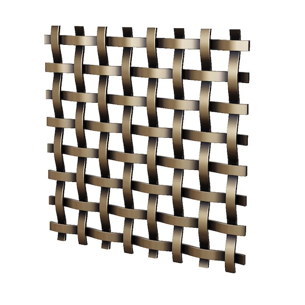 Designs Of Distinction .375in Flat Single Square Decorative Grille - Antique Brass, 24in W x 36in L Sheet - 01SQ2436286SAB1