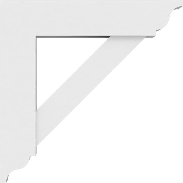 Ekena Millwork Standard Traditional Architectural Grade PVC Bracket with Traditional Ends, 3"W x 18"D x 18"H - BKTP03X18X18TRA01