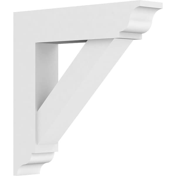 Ekena Millwork Standard Traditional Architectural Grade PVC Bracket with Traditional Ends, 3"W x 18"D x 18"H - BKTP03X18X18TRA01