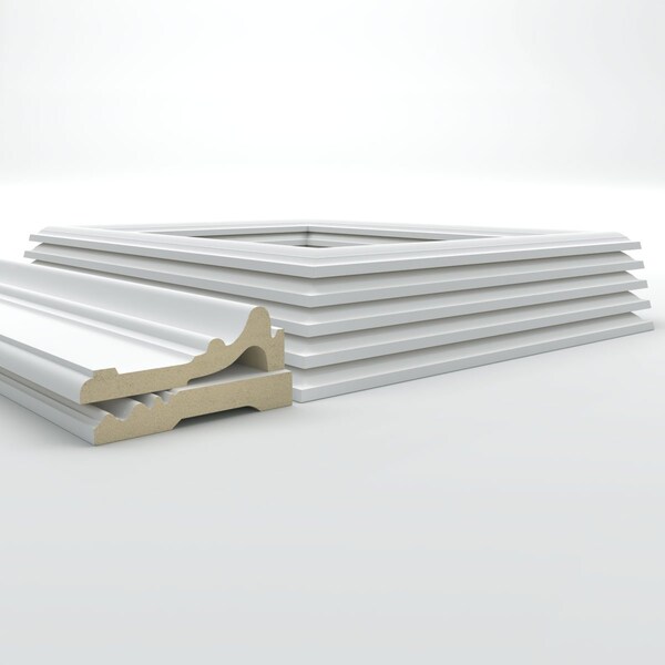 Ekena Millwork 94 1/2"L (Adjustable 36"H to 40"H) Ashford Square Panel Traditional Wainscot Paneling Kit - WPKUSQ071P036