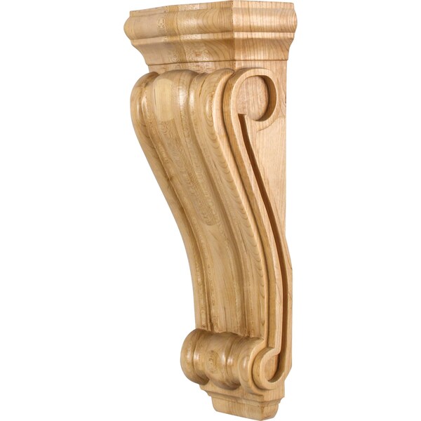 Hardware Resources 5-3/8" Wx3-1/2"Dx14"H Alder Scrolled Corbel - CORN-4ALD