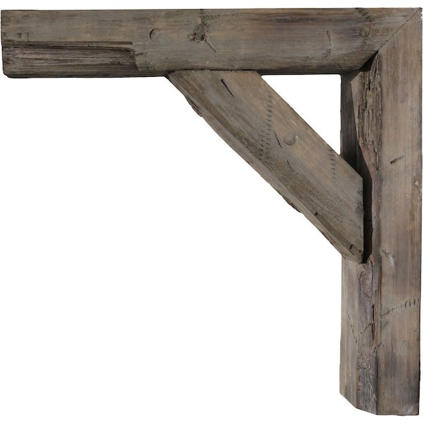 Ekena Millwork 3 1/2"W x 14"D x 18"H Vintage Farmhouse Bracket, Barnwood Decor Collection, Pebble Grey - BKTB03X14X18TRPG
