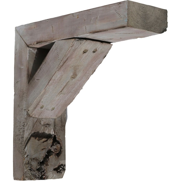 Ekena Millwork 3 1/2"W x 12"D x 18"H Vintage Farmhouse Bracket, Barnwood Decor Collection, Reclaimed Grey - BKTB03X12X18TRGY