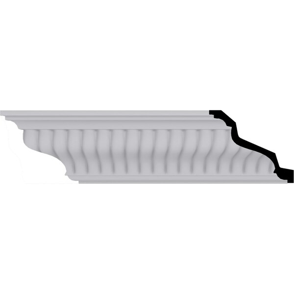 Ekena Millwork 4 5/8"H x 5 3/8"P x 6 7/8"F x 94 1/2"L Carrillo Medium Crown Moulding - MLD04X05X07CI