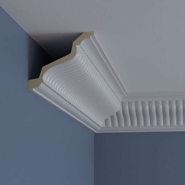 Ekena Millwork 4 5/8"H x 5 3/8"P x 6 7/8"F x 94 1/2"L Carrillo Medium Crown Moulding - MLD04X05X07CI