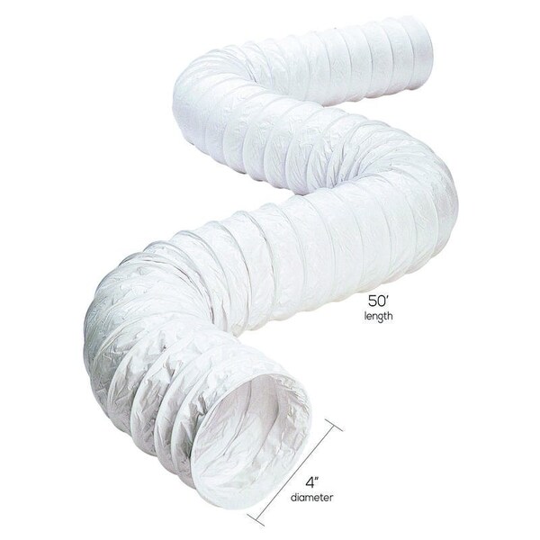Deflecto 50 ft. L X 4 in. D White Vinyl Vent Duct - BH450W