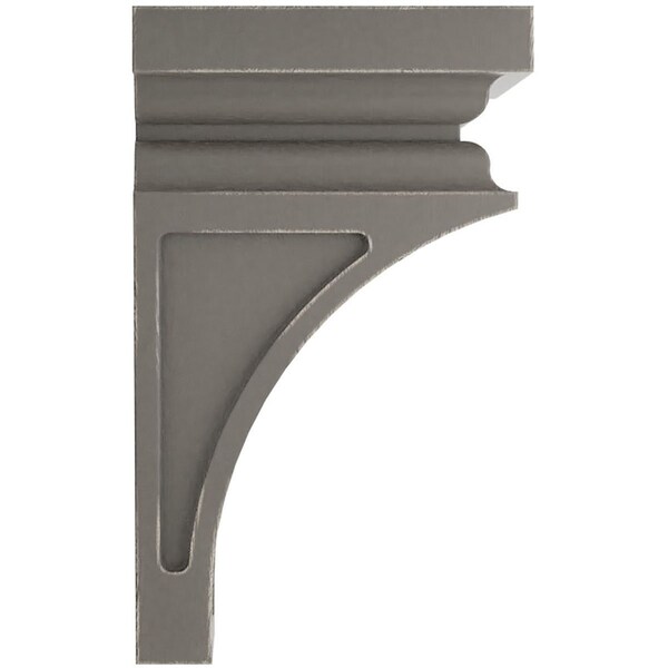 Ekena Millwork 4"W x 4 3/4"D x 8"H Small Nevio Wood Vintage Decor Corbel, Reclaimed Grey - CORWD04X04X08NEGY