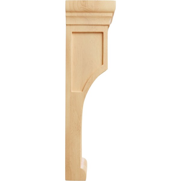 Ekena Millwork 4"W x 4"D x 14"H Recessed Groove Corbel, Red Oak - COR04X04X14RERO