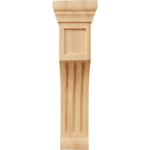 Ekena Millwork 4"W x 4"D x 14"H Recessed Groove Corbel, Red Oak - COR04X04X14RERO