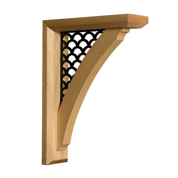 Osborne Wood Products 11 1/2 x 2 1/2 x 8 5/8 Watertown Bar Bracket in Hard Maple - 8952HM