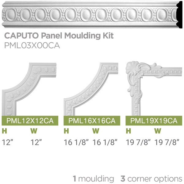 Ekena Millwork Panel Moulding, High Density Urethane, 94-1/2 in L, 3-1/8 in H - PML03X00CA