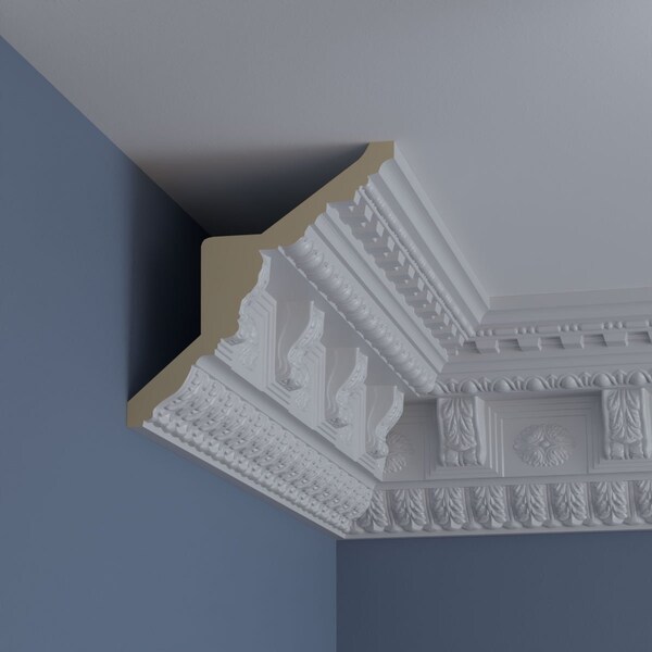 Ekena Millwork 9 7/8"H x 9 3/4"P x 14"F x 94 1/2"L Granada Crown Moulding - MLD09X09X14GR