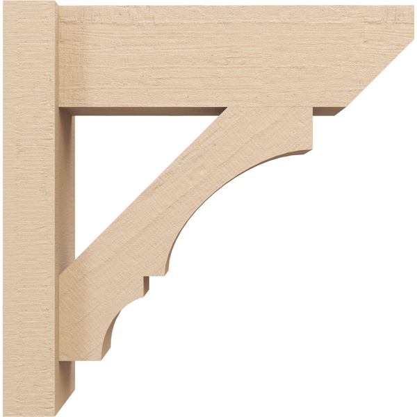 Ekena Millwork 6-in W x 16-in D x 16-in H Balboa Slat Rough Cedar Woodgrain TimberThane Outlooker, Primed Tan - OUTUR060X16X16BOA24RCPR