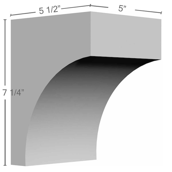 Ekena Millwork 5"W x 5 1/2"D x 7 1/4"H Stockport Bracket - BKT05X05X07ST