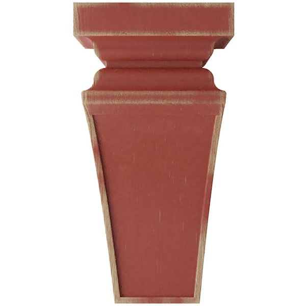 Ekena Millwork 7"W x 7 3/4"D x 14"H Jumbo Nevio Wood Vintage Decor Corbel, Salvage Red - CORWD07X07X14NERD