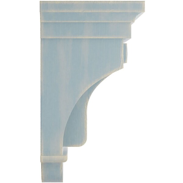 Ekena Millwork 5 1/2"W x 5 1/2"D x 10"H Raised Fluting Wood Vintage Decor Corbel, Driftwood Blue - CORWD05X05X10RABU