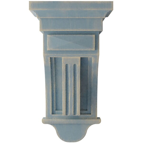 Ekena Millwork 5 1/2"W x 5 1/2"D x 10"H Raised Fluting Wood Vintage Decor Corbel, Driftwood Blue - CORWD05X05X10RABU