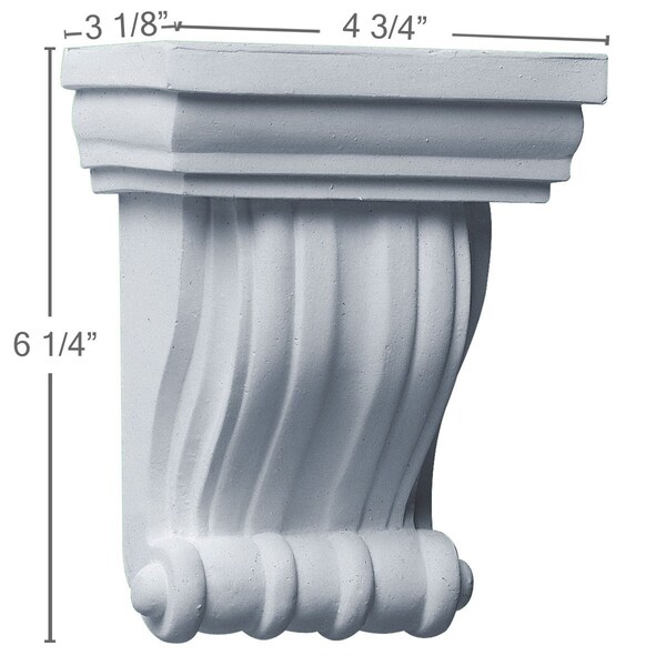 Ekena Millwork 4 3/4"W x 3 1/8"D x 6 1/4"H Waltz Corbel - COR04X06X03WA