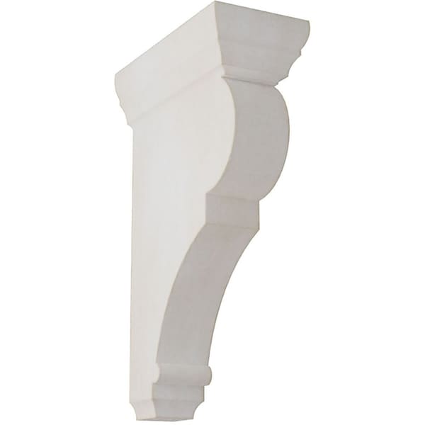 Ekena Millwork 2 1/2"W x 5 1/2"D x 10"H Medium Rojas Wood Vintage Decor Corbel, Chalk Dust White - CORWD02X05X10RJWH