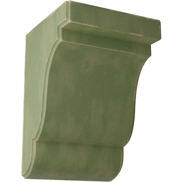 Ekena Millwork 5 1/4"W x 5"D x 7 1/2"H Bedford Wood Vintage Decor Bracket, Restoration Green - BKTWD05X05X08BEGR