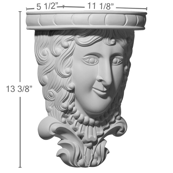 Ekena Millwork 11 1/8"W x 5 1/2"D x 13 3/8"H Angel Corbel - COR11X05X13AN