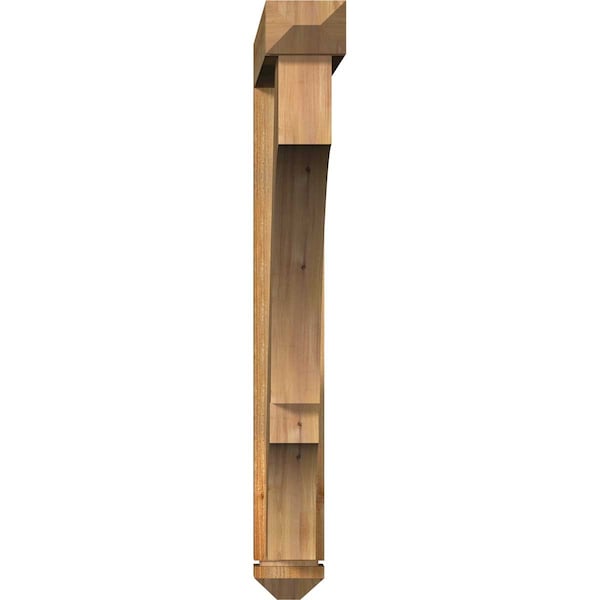 Ekena Millwork Balboa Arts and Crafts Rough Sawn Bracket w/ Offset Brace, Western Red Cedar, 6"W x 48"D x 48"H - BKT0604X48X48BOA03RWR