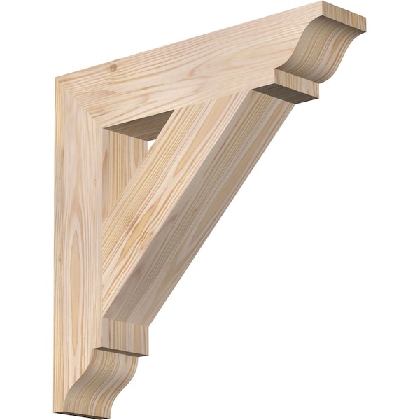 Ekena Millwork Traditional Traditional Smooth Bracket, Douglas Fir, 3 1/2"W x 18"D x 18"H - BKT04X18X18TRA01SDF