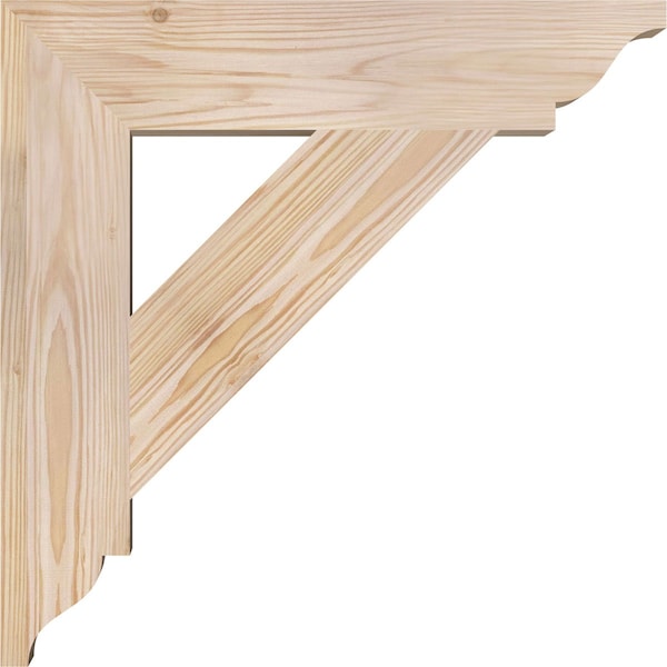 Ekena Millwork Traditional Traditional Smooth Bracket, Douglas Fir, 3 1/2"W x 18"D x 18"H - BKT04X18X18TRA01SDF