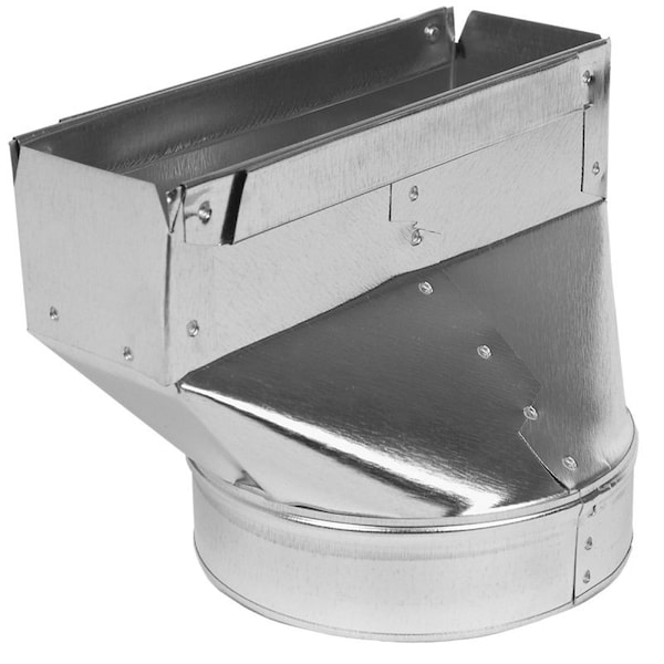 Imperial Wall Register Boot, 3 in L, 10 in W, Galvanized - GV2450