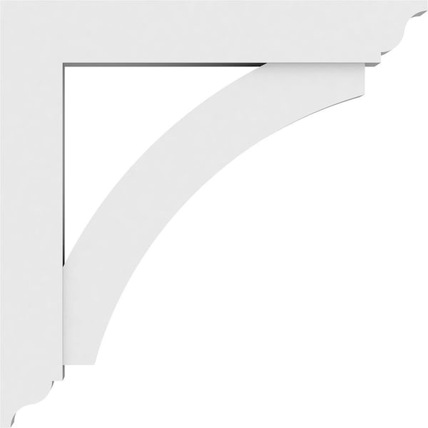 Ekena Millwork Standard Thorton Architectural Grade PVC Bracket with Traditional Ends, 3"W x 24"D x 24"H - BKTP03X24X24THR01