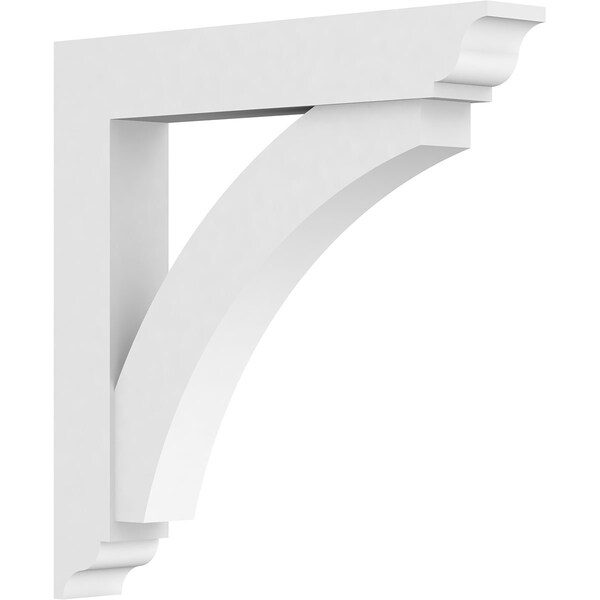 Ekena Millwork Standard Thorton Architectural Grade PVC Bracket with Traditional Ends, 3"W x 24"D x 24"H - BKTP03X24X24THR01