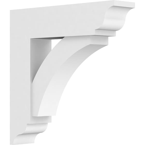 Ekena Millwork Standard Thorton Architectural Grade PVC Bracket with Traditional Ends, 3"W x 16"D x 16"H - BKTP03X16X16THR01