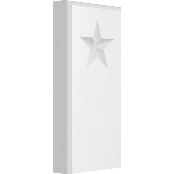 Ekena Millwork Standard Foster Star Plinth Block With Rounded Edge, 4"W x 8"H x 1"P - PBP040X080X100FOS08