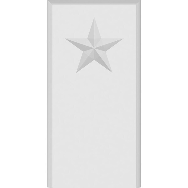Ekena Millwork Standard Foster Star Plinth Block With Rounded Edge, 4"W x 8"H x 1"P - PBP040X080X100FOS08