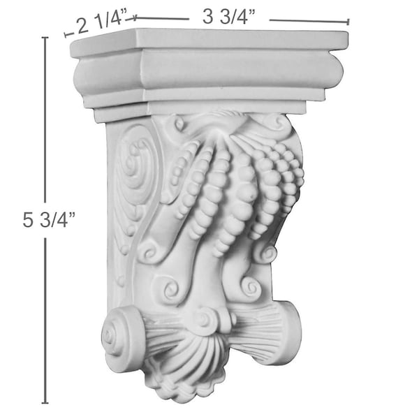 Ekena Millwork 3 3/4"W x 2 1/4"D x 5 3/4"H Bradley Corbel - COR04X02X06BY