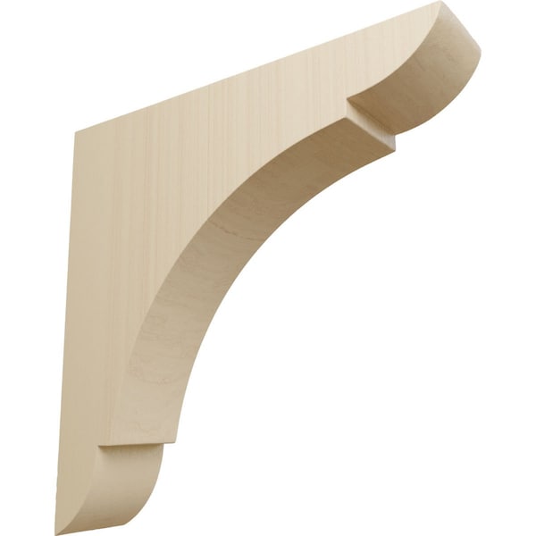 Ekena Millwork 1 3/4"W x 8"D x 8"H Medium Olympic Wood Bracket, Rubberwood - BKTW01X08X08OLRW