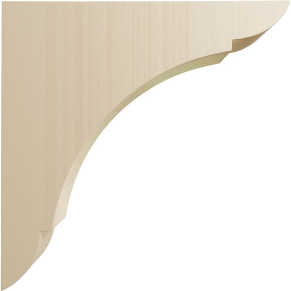 Ekena Millwork 1 3/4"W x 8"D x 8"H Medium Olympic Wood Bracket, Rubberwood - BKTW01X08X08OLRW
